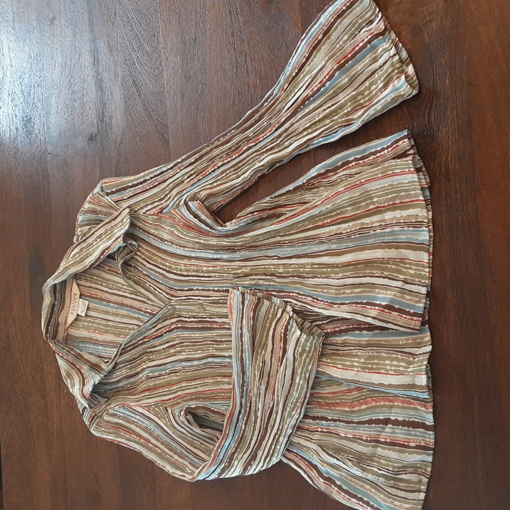 Anthropologie Earthy Striped Button Down Shirt